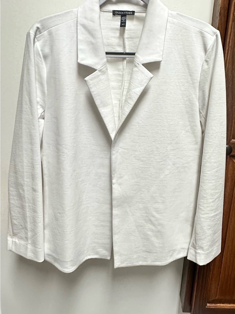 Eileen Fisher Cream Open-Front Lightweight Jacket